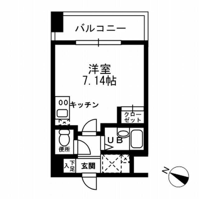 レジディア三越前(ワンルーム/2階)の間取り写真