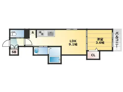 F ASECIA KOIOS(1LDK/3階)の間取り写真