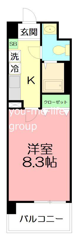 セレスティアル アスカ(1K/1階)の間取り写真