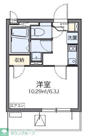 レオネクストLAGOON(1K/4階)の間取り写真