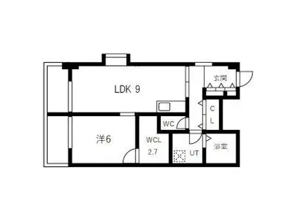 シティータウンナガサキ(1LDK/3階)の間取り写真