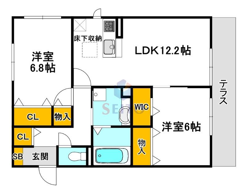 FRIEND ESAKAHIGASHI(2LDK/2階)の間取り写真