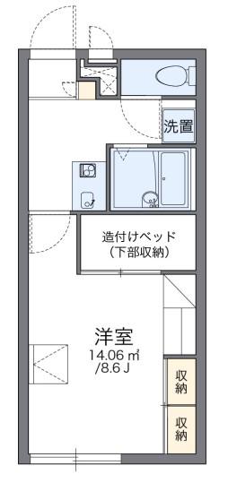 レオパレスガーデンヴィラ(1K/2階)の間取り写真