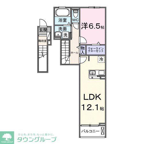 ビオレタA(1LDK/2階)の間取り写真