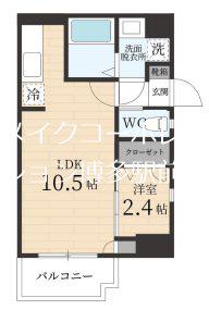 GRANDEUR住吉 弐番館(1LDK/12階)の間取り写真