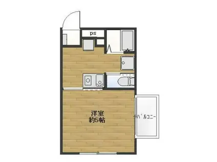 ルミエール東三田(1K/2階)の間取り写真