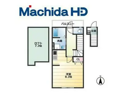 あんしん北条町(1K/2階)の間取り写真