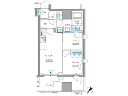 パークアクシス東日本橋(2DK/8階)の間取り写真