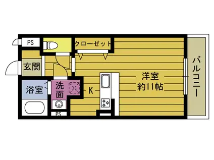 フローラ羽屋(ワンルーム/2階)の間取り写真