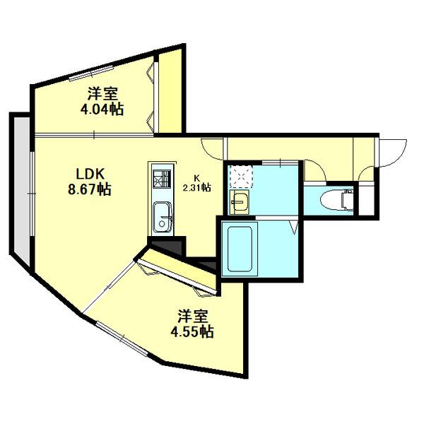 RESIDENCE 5C(2LDK/2階)の間取り写真