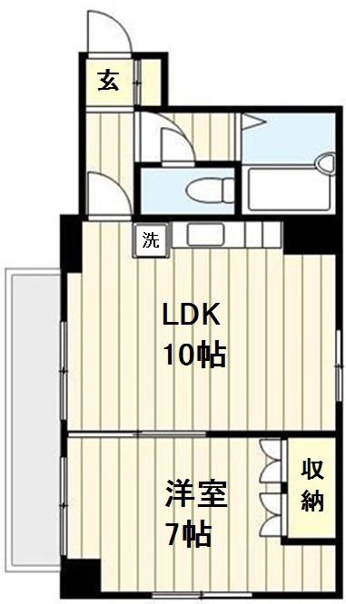 メゾンキィーズ(1LDK/4階)の間取り写真