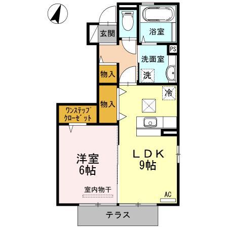 メルヴェーユ A(1LDK/1階)の間取り写真