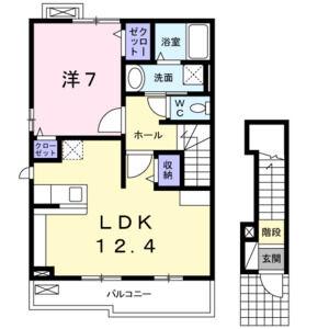 サンレジデンス(1LDK/2階)の間取り写真