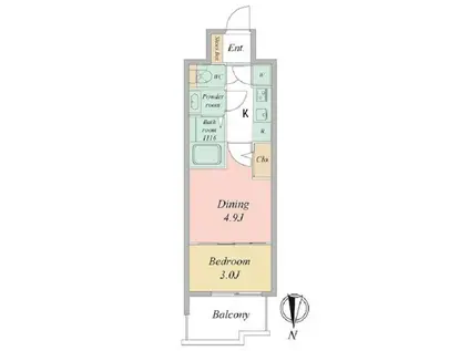 セレニテ東梅田アリエ(2K/9階)の間取り写真