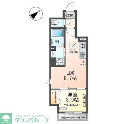 ピーニャ市川(1LDK/4階)の間取り写真