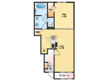 TKYヴィレッジA(1LDK/1階)の間取り写真