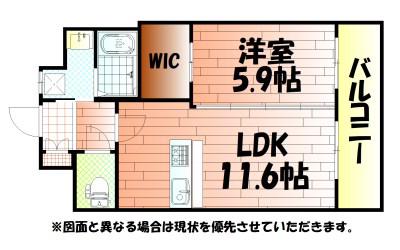 リオ・グランデ(1LDK/1階)の間取り写真