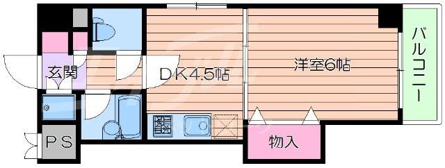 フェリーチェ江坂マンション(1DK/2階)の間取り写真