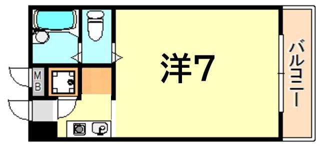 プレジール有瀬(1K/3階)の間取り写真