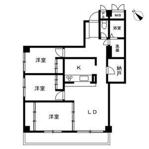 SOLASIARESIDENCE南浦和(3LDK/2階)の間取り写真