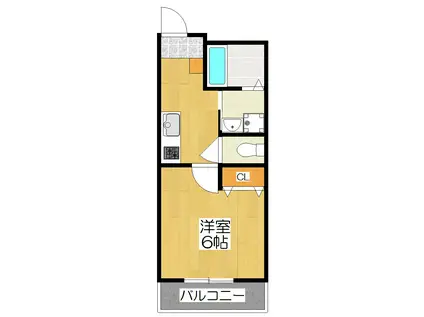 北白川上池田町アパート(1K/3階)の間取り写真