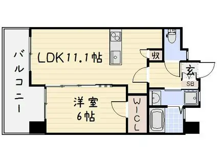 フェルト127(1LDK/14階)の間取り写真