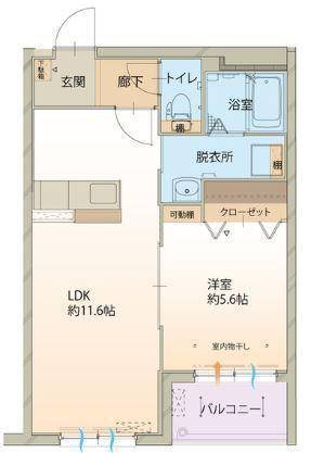 カルムメゾン(1LDK/3階)の間取り写真
