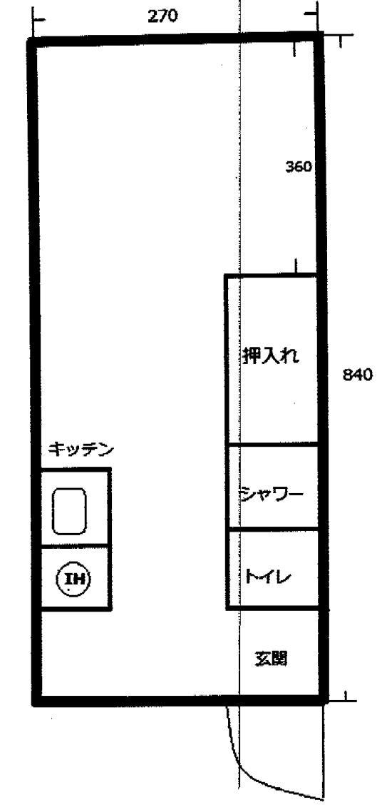 桜ハウス(ワンルーム/2階)の間取り写真