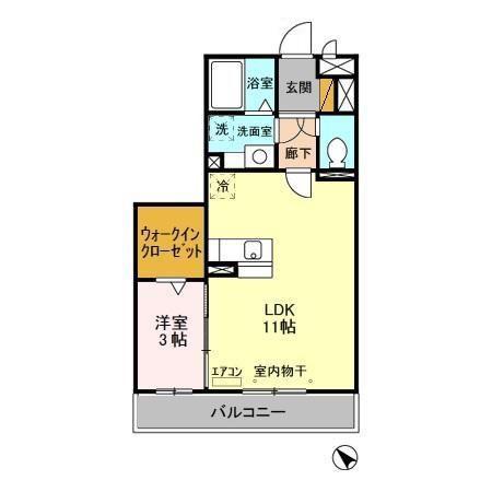 アークトゥルス(1LDK/2階)の間取り写真