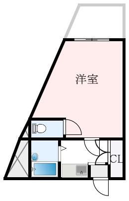 ウエムラグレース白鷺(1K/2階)の間取り写真
