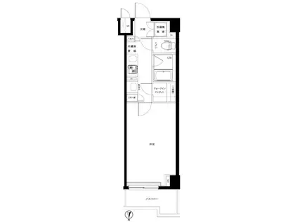 ルーブル大鳥居伍番館(1K/3階)の間取り写真
