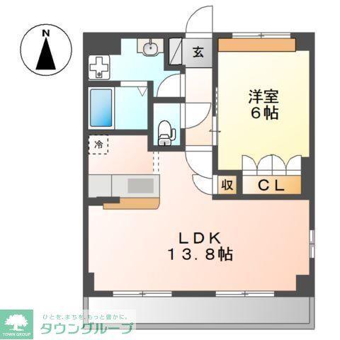 フォレストヴィラII(1LDK/2階)の間取り写真