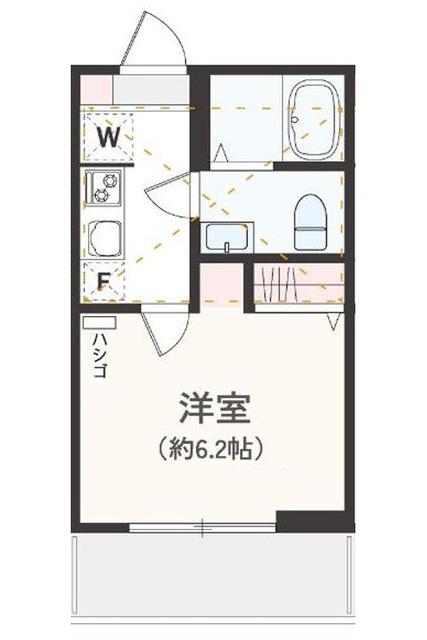 アザーレ・クオン本厚木(1K/2階)の間取り写真