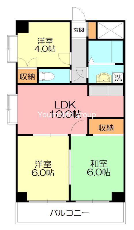 グランフォルム愛甲石田(3LDK/5階)の間取り写真