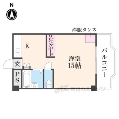 ビクトワール桜井(ワンルーム/3階)の間取り写真