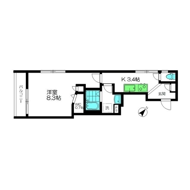 CASA 末広(1K/3階)の間取り写真