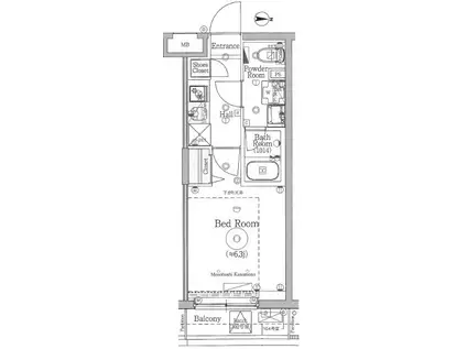 ショーケンレジデンス川崎登戸ウエスト(1K/2階)の間取り写真