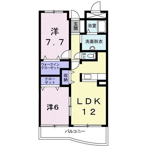 ラフィーネYAMAGUCHI(2LDK/4階)の間取り写真