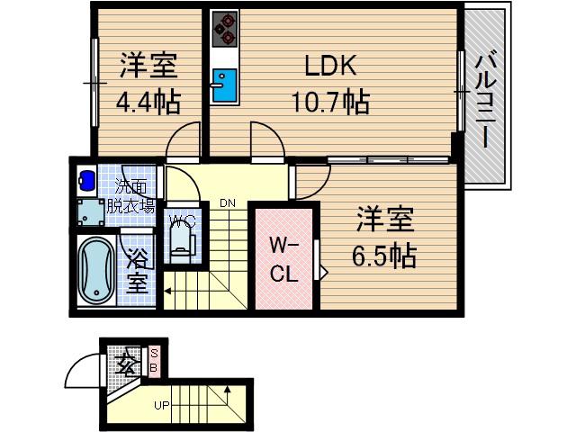 CHERIR上泉(2LDK/2階)の間取り写真