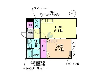 DEAR COURT SONE(1LDK/2階)の間取り写真