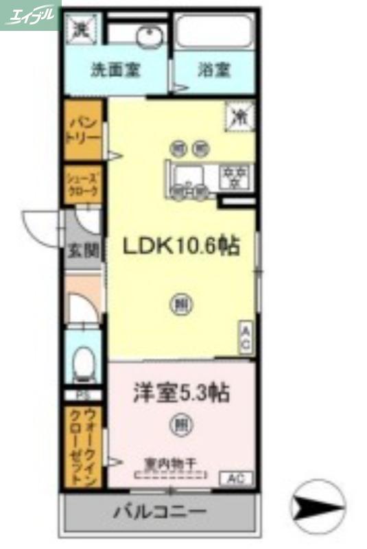 ラルゴ スターダスト(1LDK/3階)の間取り写真