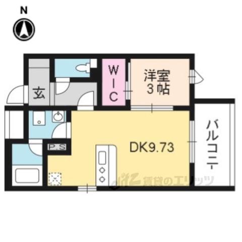 GRANDVUE西陣(1DK/4階)の間取り写真