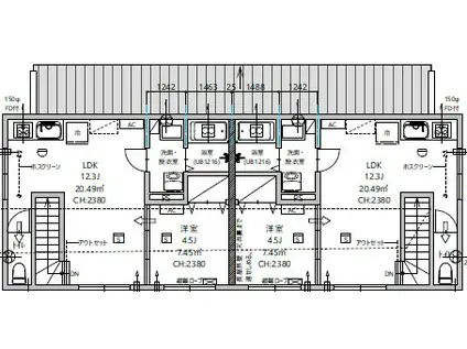 Rガレージ牛浜(1LDK/2階)の間取り写真