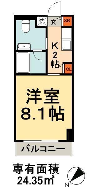 SEASCAPE千葉みなと(1K/8階)の間取り写真