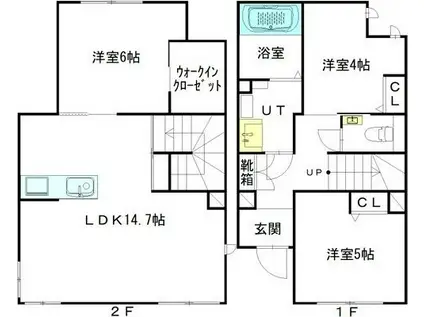 ジュエル宮の森(3LDK/2階)の間取り写真