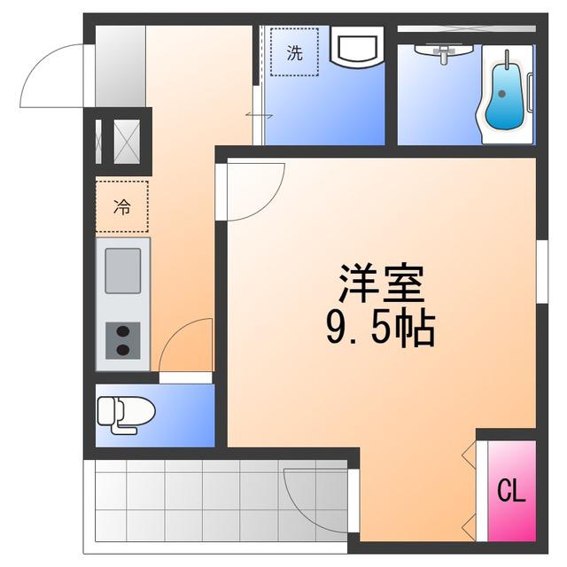 フジパレス堺南長尾町V番館(1K/3階)の間取り写真