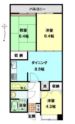 ロイヤルハイム(3DK/3階)の間取り写真