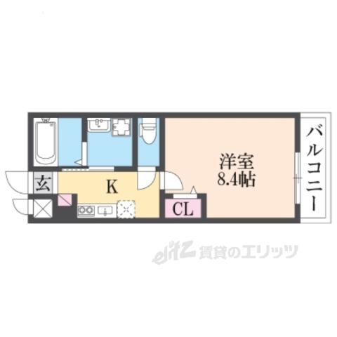 フォレスト テラス(1K/2階)の間取り写真