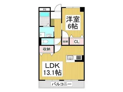 AVANCEII(1LDK/2階)の間取り写真