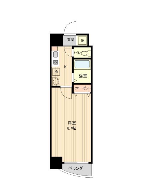 LA DOUCEUR宮町(1K/7階)の間取り写真